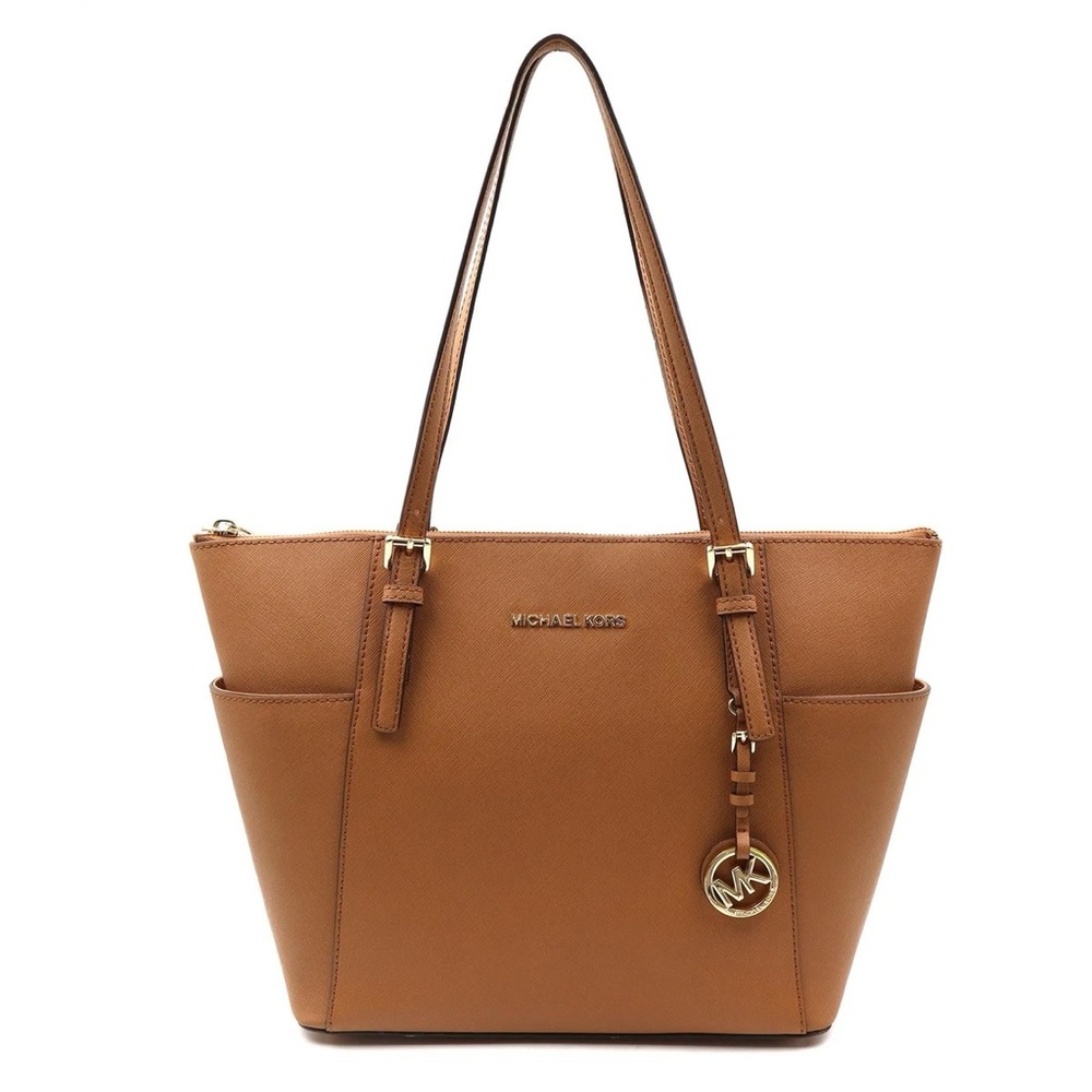 Michael Kors Brown Saffiano Leather Shoulder Tote